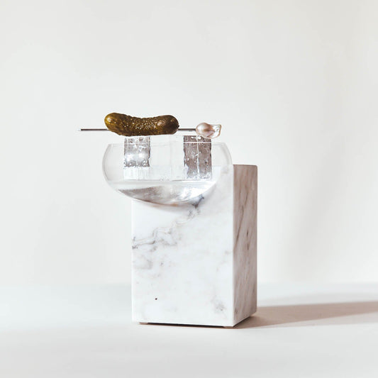 CLIFFHANGER COCKTAIL GLASS - CALACATTA CARRARA