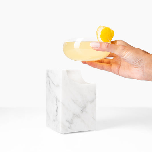 CLIFFHANGER COCKTAIL GLASS - CALACATTA CARRARA